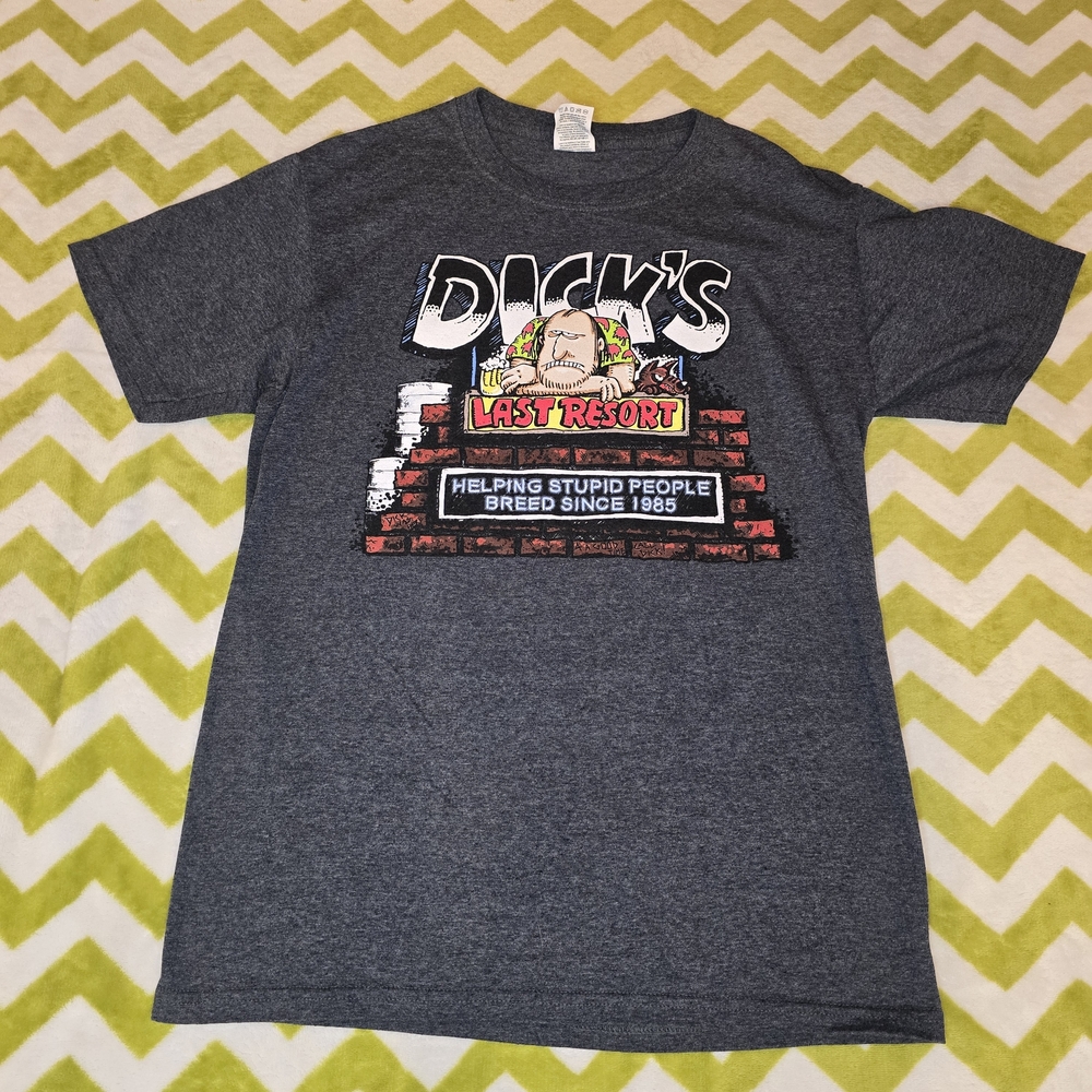 Fruit of the Loom Gray Graphic Tee "Dick's Last Resort" Size Small